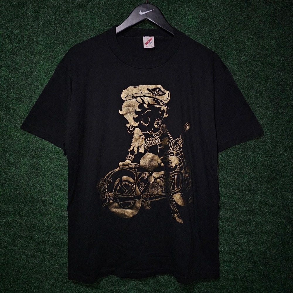 Vintage 80s Betty‎ Boop x vintage harley davidson Motorcycle  t-shirt